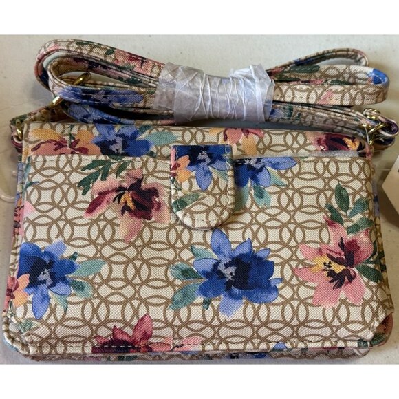 Time and Tru Brand Wallet on a String w/Front Snap and Zipper Floral Print (NWT) - Picture 2 of 15
